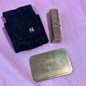 Vintage Norell Lipstick and perfume velvet case